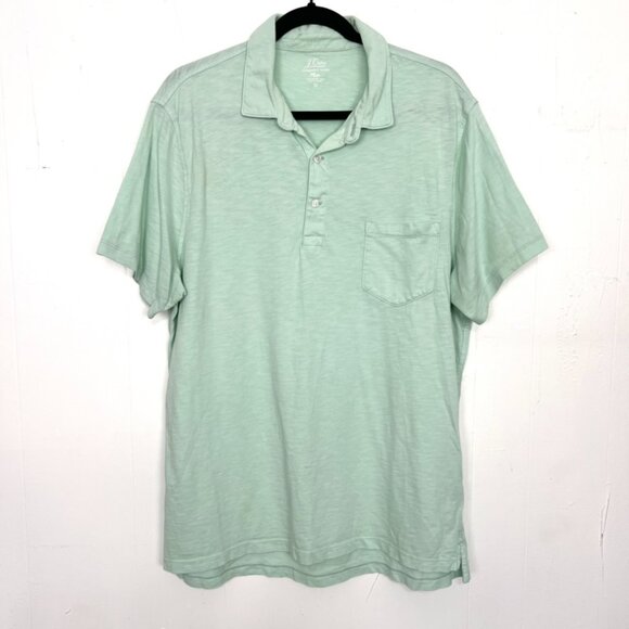 J.Crew Garment-Dyed Mint Green Casual Polo Shirt XL - Picture 1 of 3